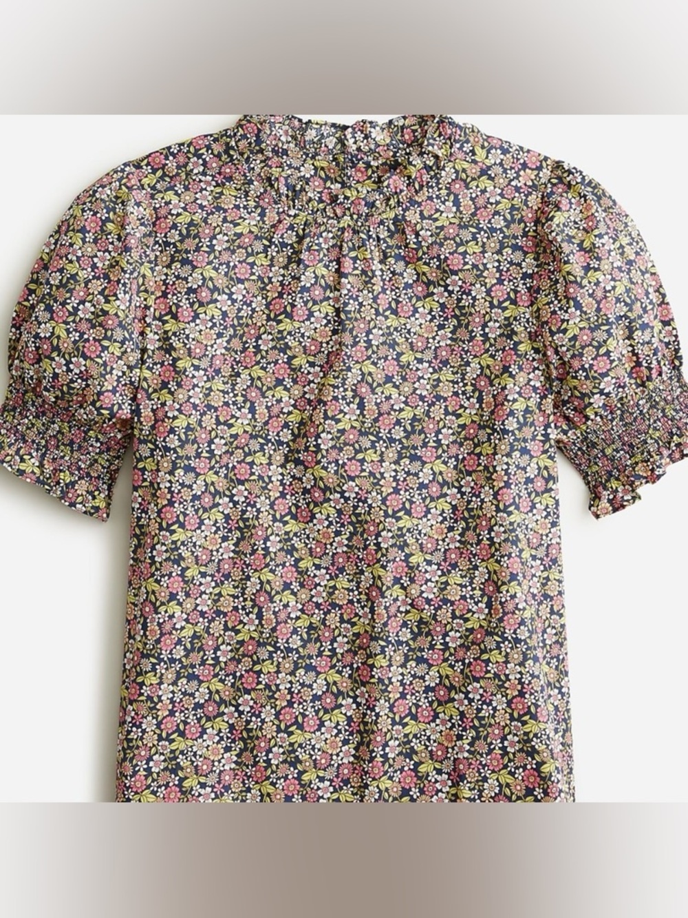 J Crew Women's Liberty Floral Puff-Sleeve Shirt - Casual Feminine Top - Picture 2 of 8